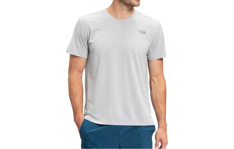 THE NORTH FACE T Shirts Men's Light Gray Crew Neck Moderate Straight Fit