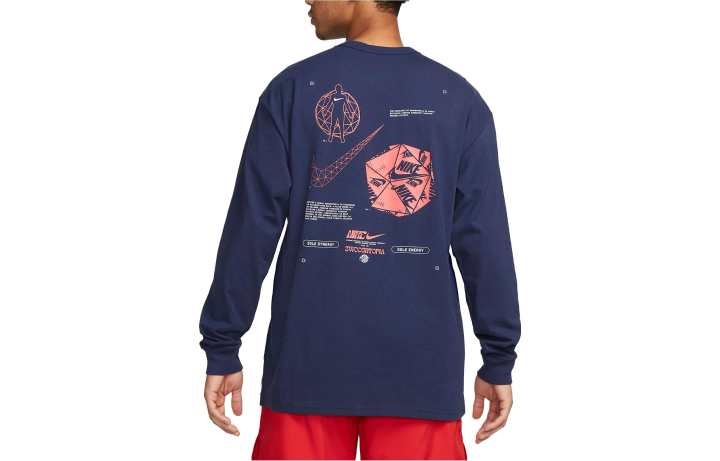 Nike Nike T Shirts Men's Midnight Marine Blue Crew Neck Moderate Straight Fit