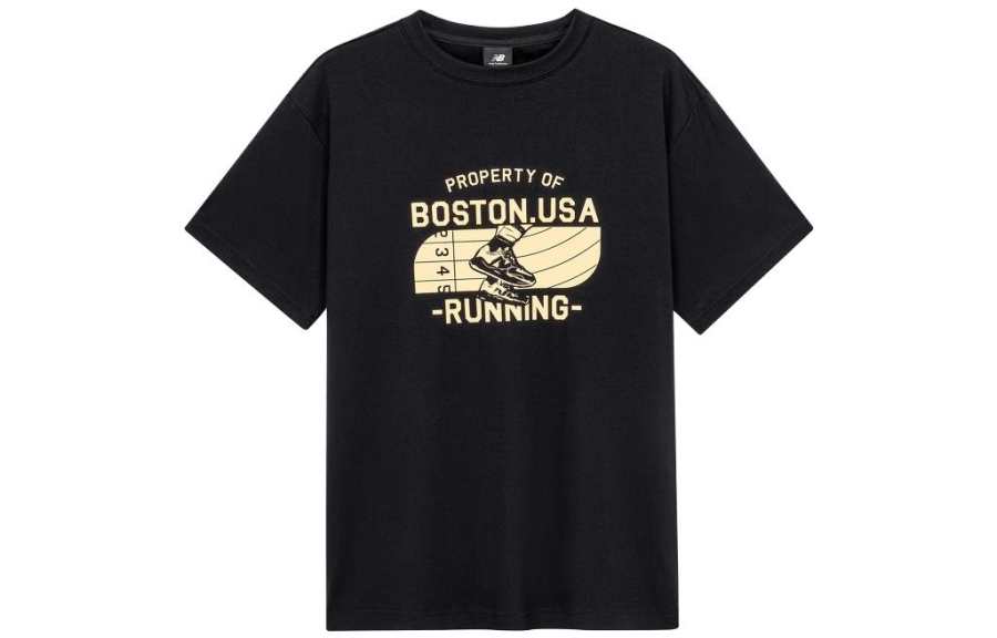 New Balance New Balance T Shirts Men's Black Crew Neck Moderate Straight Fit
