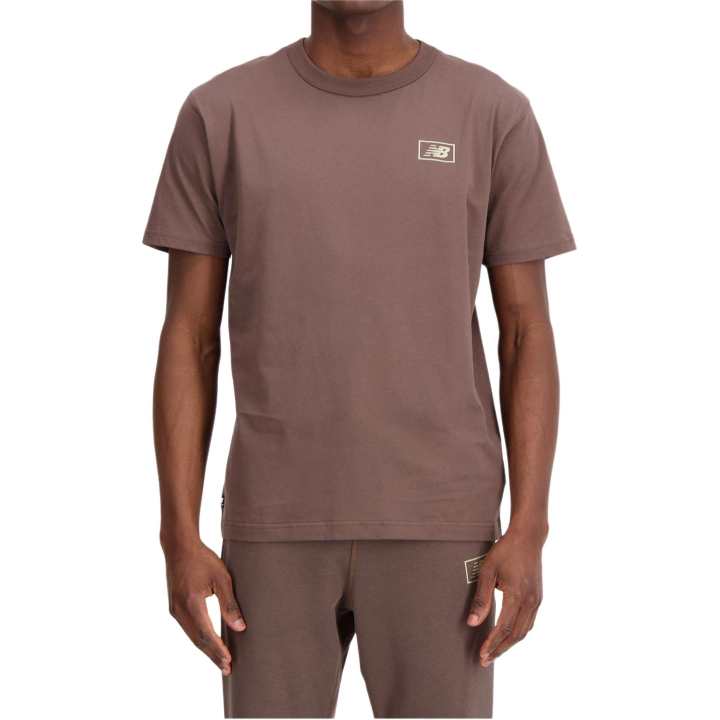 New Balance New Balance T Shirts Men's Brown Crew Neck Moderate