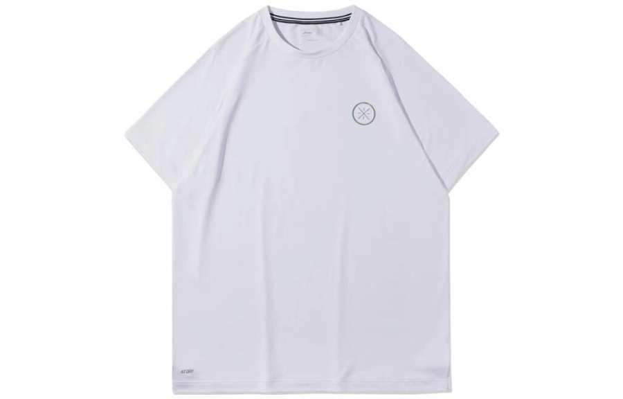 Li-Ning Li Ning Wade Collection T Shirts Men's White Crew Neck Moderate Straight Fit