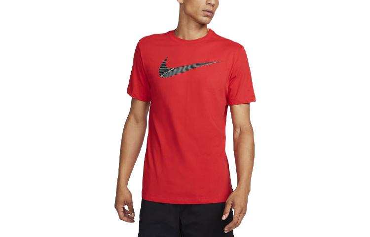 Nike Nike T Shirts Men's University Red Crew Neck Moderate Straight Fit