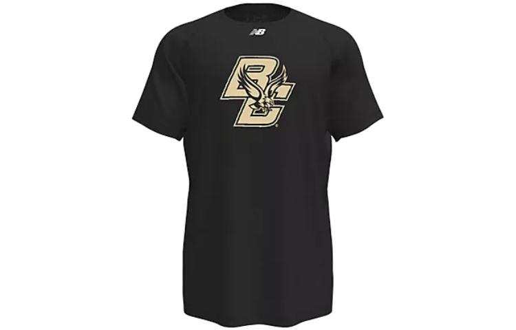 New Balance New Balance T Shirts Men's Black Crew Neck Moderate Straight Fit