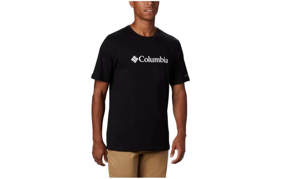 Columbia T Shirts Men's Black Crew Neck Moderate Straight Fit