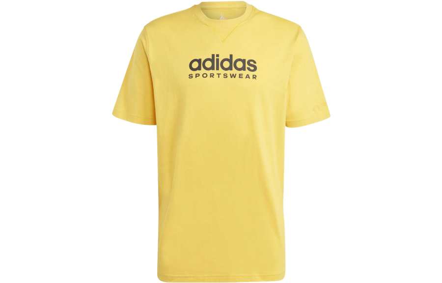 Adidas Adidas T Shirts Men's Yellow Crew Neck Moderate Straight Fit