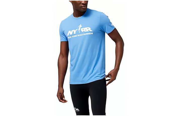 New Balance New Balance T Shirts Men's Blue Crew Neck Moderate