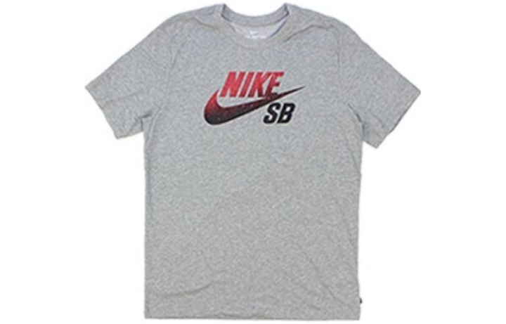 Nike Nike T Shirts Men's Gray Crew Neck Moderate Straight Fit