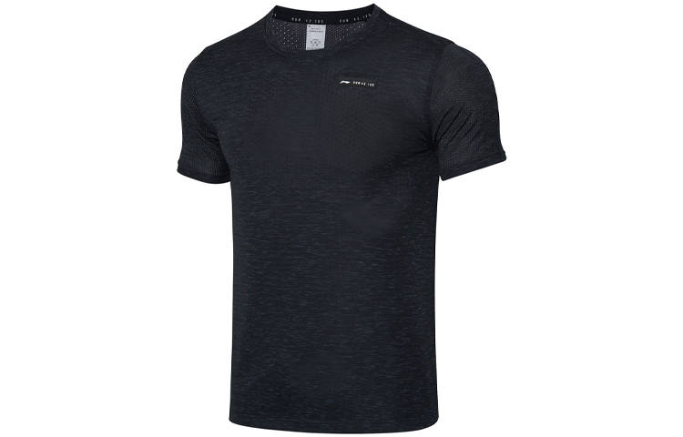Li-Ning Li Ning Running Collection T Shirt Men's Black Storm Gray