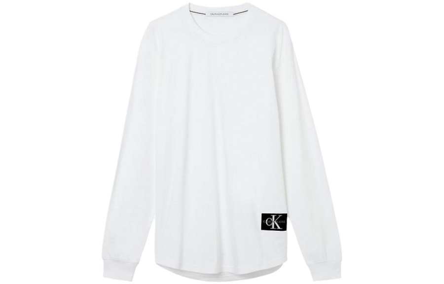 Calvin Klein T Shirts Men's White Crew Neck Moderate Straight Fit