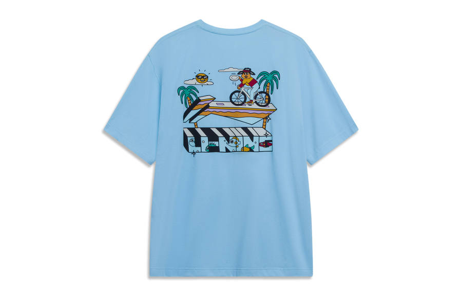 Li-Ning Li Ning Sports Life Collection T Shirt Men's Ice Refreshing Blue