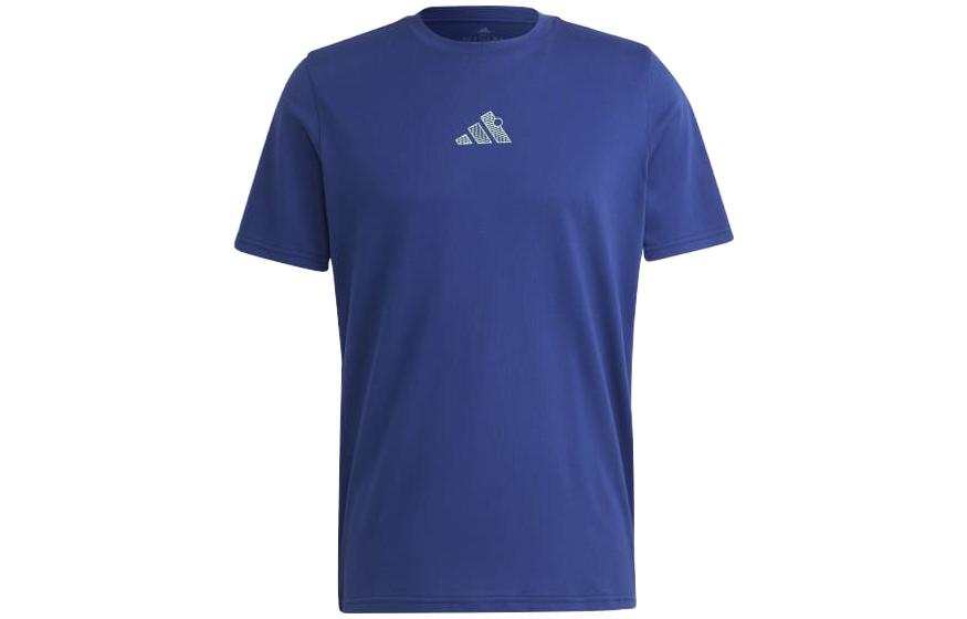 Adidas Adidas T Shirts Men's Blue Crew Neck Moderate Straight Fit