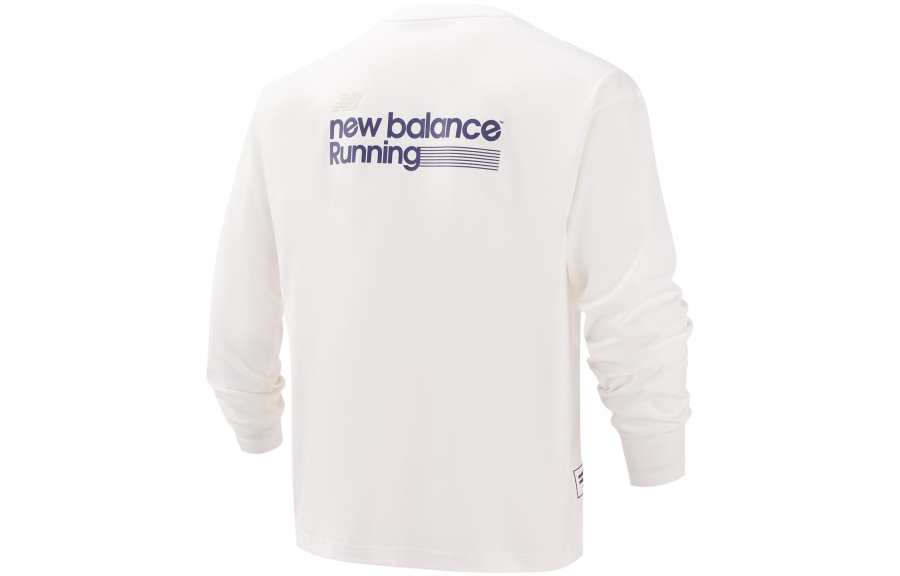 New Balance New Balance T Shirts Men's White Crew Neck Moderate Straight Fit