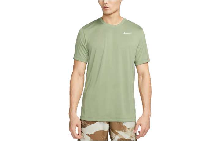 Nike Nike T Shirts Men's Yellow Green Crew Neck Moderate Straight Fit