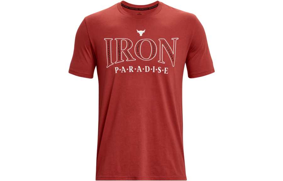 Under Armour T Shirts Men's Red Crew Neck Moderate Straight Fit