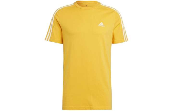 Adidas Adidas Essential T Shirts Men's Yellow Crew Neck Moderate Straight Fit