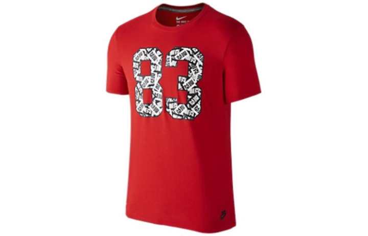 Nike Nike T Shirts Men's Red Crew Neck Moderate Straight Fit