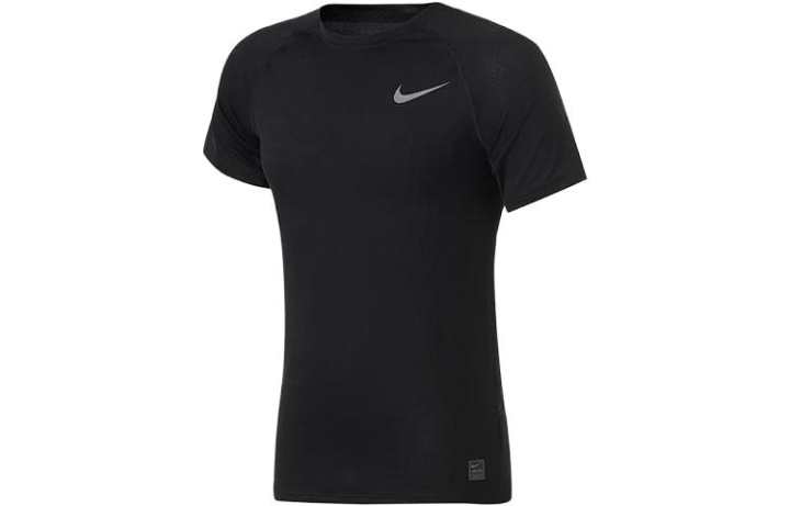 Nike Nike T Shirts Men's Black Crew Neck Moderate Straight Fit