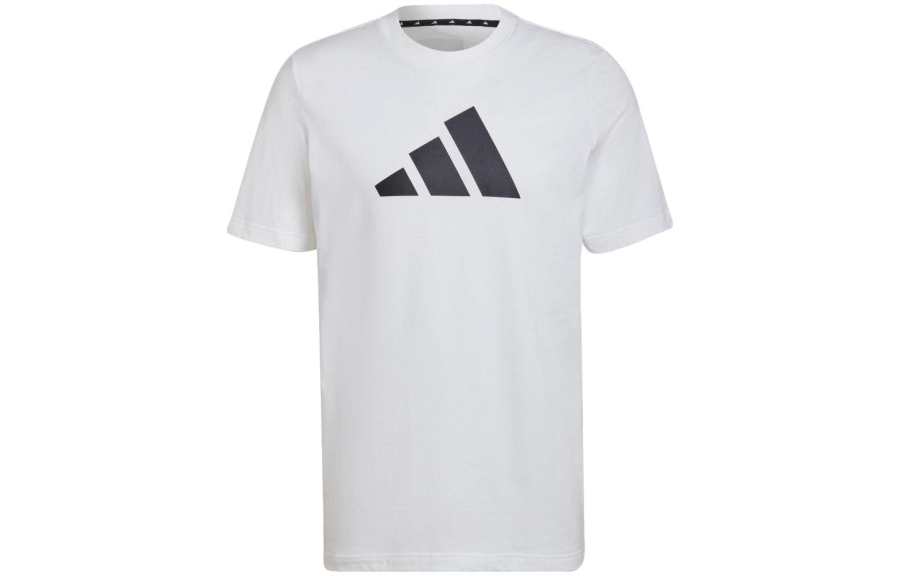 Adidas Adidas T Shirts Men's White Crew Neck Moderate Straight Fit