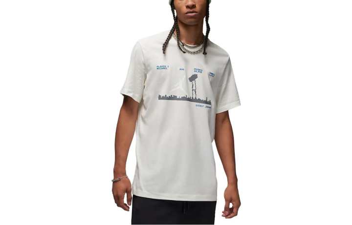 Jordan Jordan T Shirts Men's White Crew Neck Moderate Straight Fit