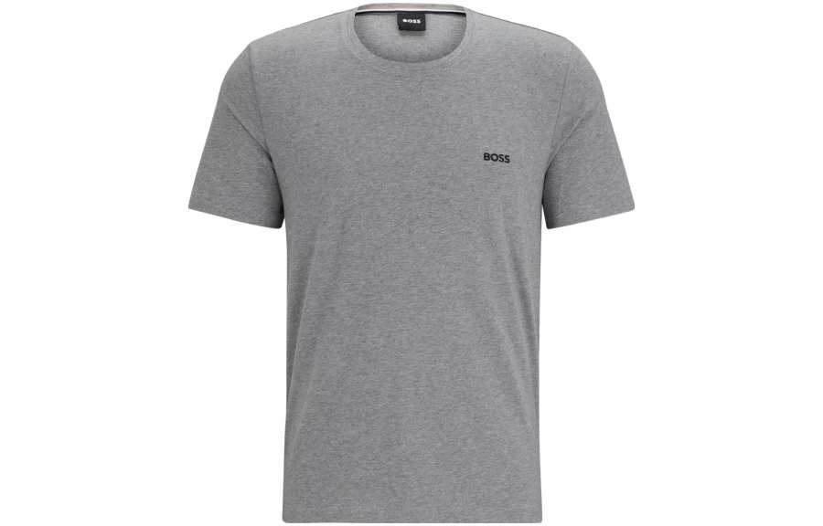 HUGO BOSS T Shirts Men's Gray Crew Neck Moderate Straight Fit