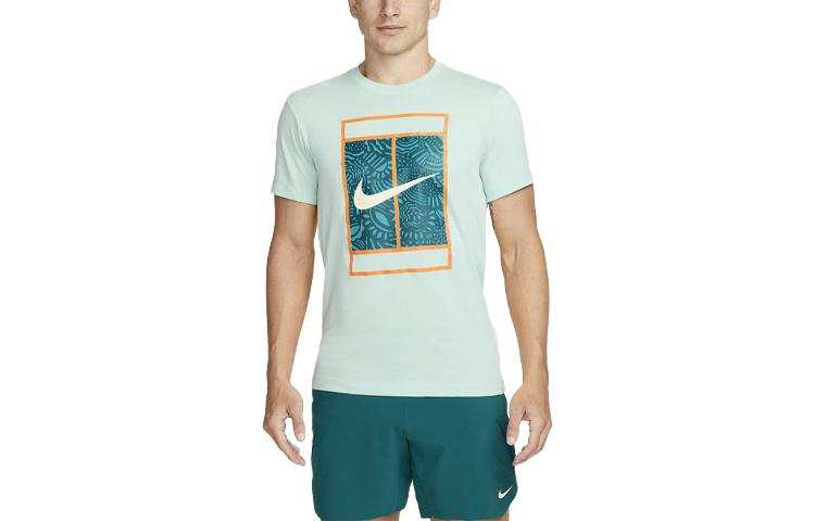 Nike Nike Dri Fit T Shirts Men's Teal Crew Neck Moderate Straight Fit