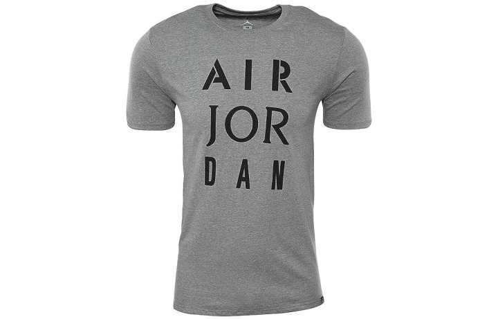 Jordan Jordan Air T Shirts Men's Gray Crew Neck Moderate Straight Fit