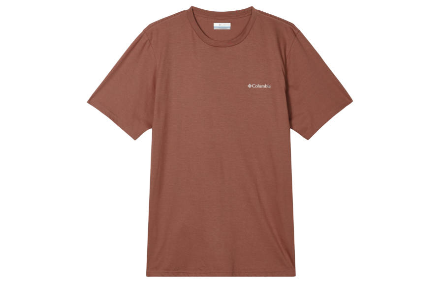 Columbia T Shirts Men's Red Crew Neck Moderate Straight Fit