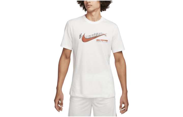 Nike Nike T Shirts Men's White Crew Neck Moderate Straight Fit