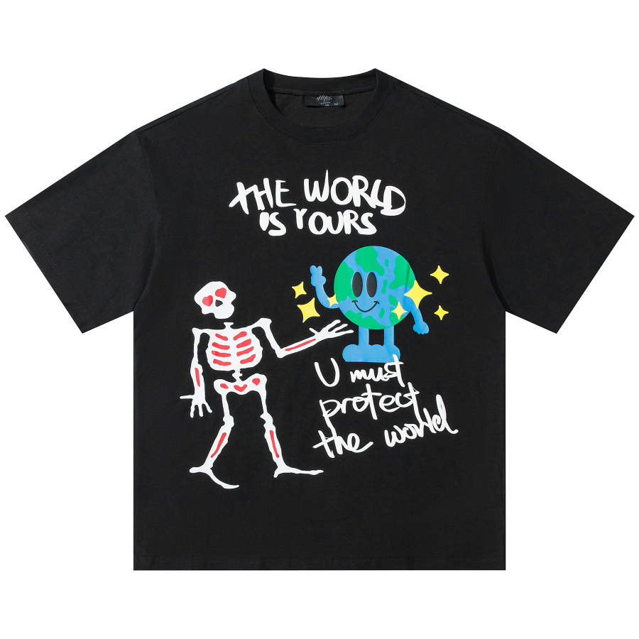 Duamin T Shirts Unisex Black Crew Neck Moderate Straight Fit