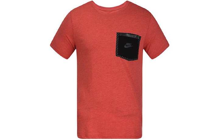 Nike Nike T Shirts Men's Red Crew Neck Moderate Straight Fit