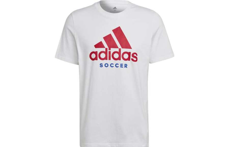 Adidas Adidas T Shirts Men's White Crew Neck Moderate Straight Fit