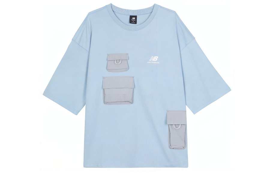 New Balance New Balance T Shirts Men's Carolina Blue Crew Neck Moderate Straight Fit