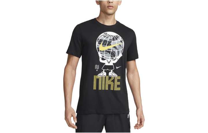 Nike Nike T Shirts Men's Black Crew Neck Moderate Straight Fit