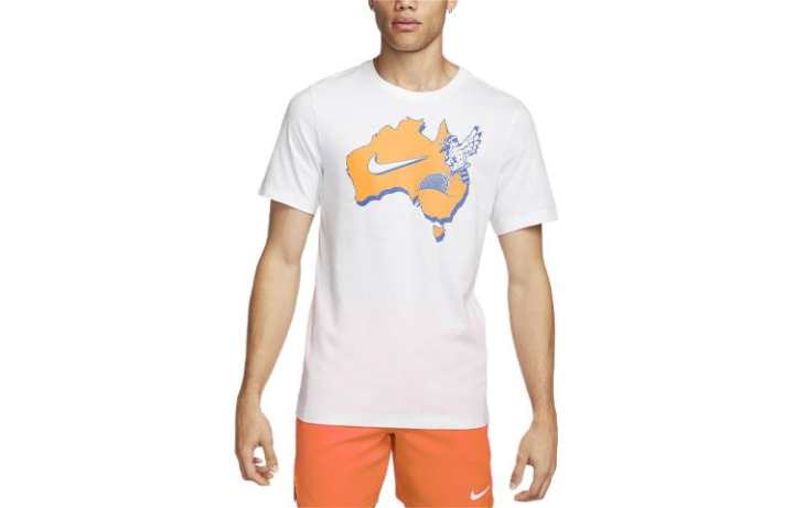 Nike Nike T Shirts Men's White Crew Neck Moderate Straight Fit