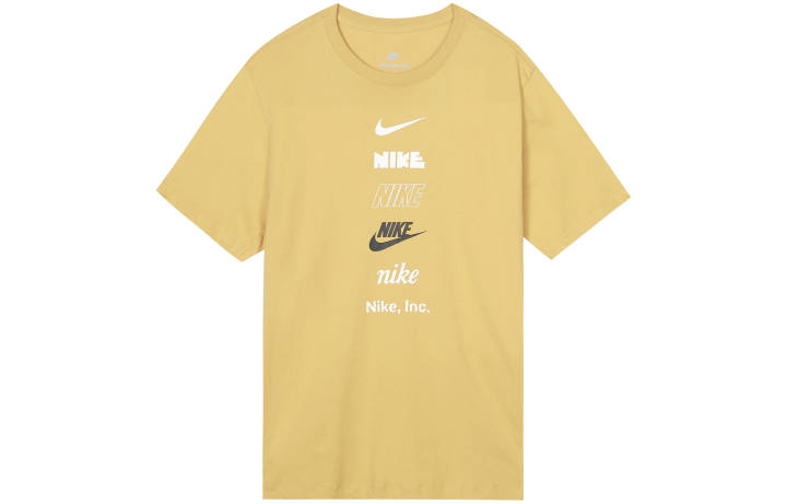 Nike Nike T Shirts Men's Yellow Crew Neck Moderate