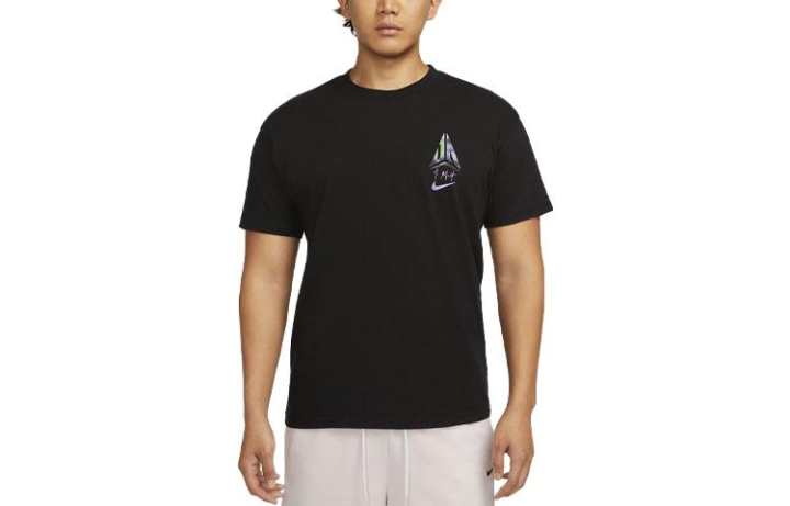 Nike Nike T Shirts Men's Black Crew Neck Moderate Straight Fit