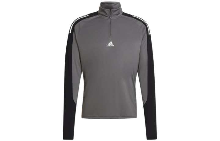 Adidas Adidas T Shirts Men's Black Stand Collar Moderate Straight Fit