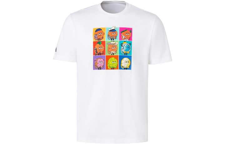 Adidas Adidas T Shirts Men's White Crew Neck Moderate Straight Fit