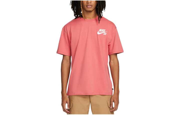 Nike Nike T Shirts Men's Orange Red Crew Neck Moderate Straight Fit