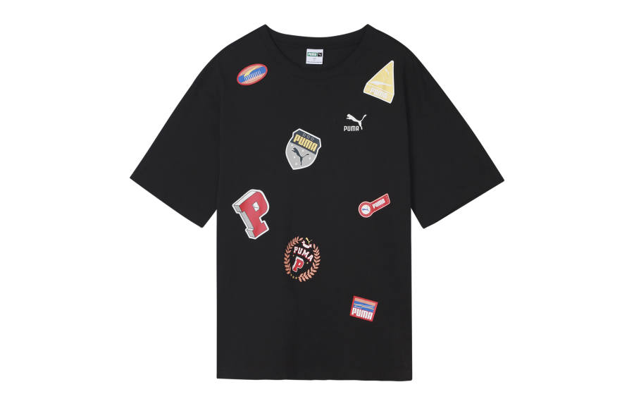 PUMA Drop Shoulder Sleeve T Shirt Unisex Black