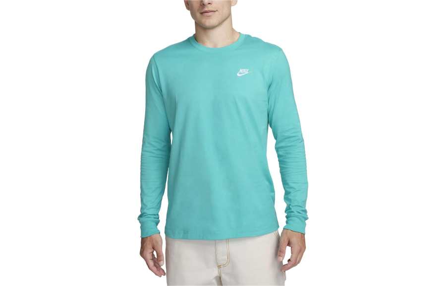 Nike Nike T Shirts Men's Cyan Crew Neck Moderate Straight Fit