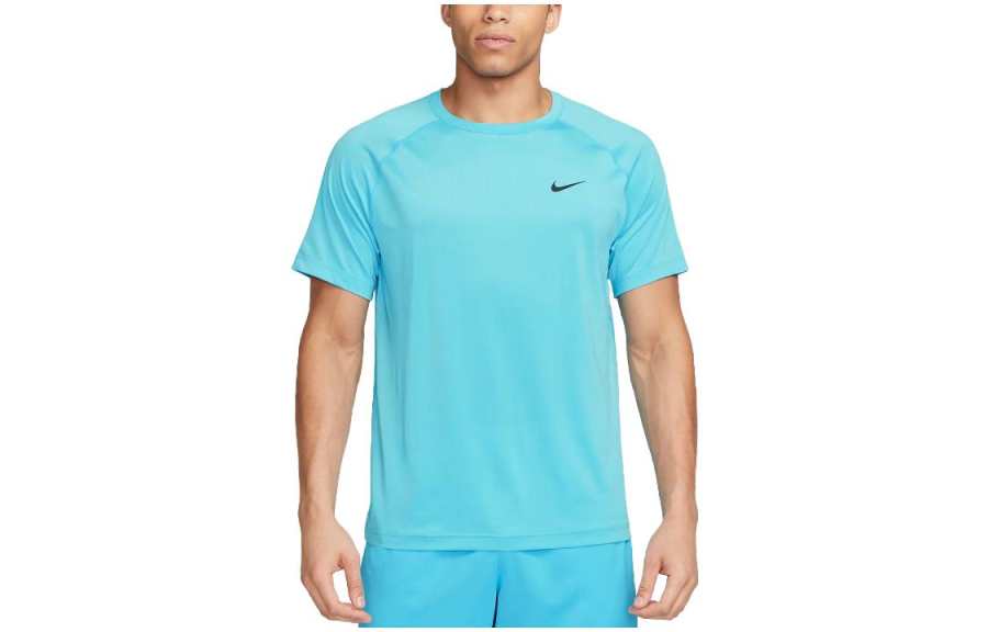Nike Nike T Shirts Men's Sky Blue Crew Neck Moderate Straight Fit