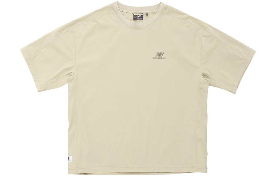 New Balance New Balance T Shirts Men's Yellow Crew Neck Moderate Straight Fit