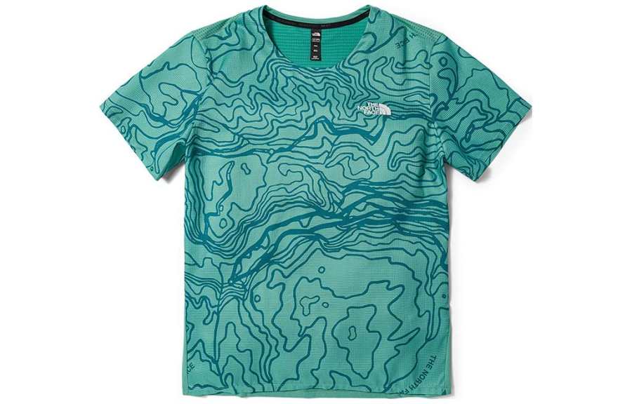 THE NORTH FACE T Shirts Men's Celadon Green Crew Neck Moderate Straight Fit