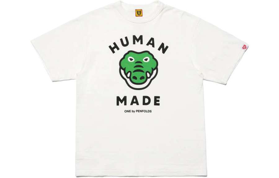 HUMAN MADE X PENFOLDS SS23 T Shirts Unisex White Crew Neck Moderate Straight Fit