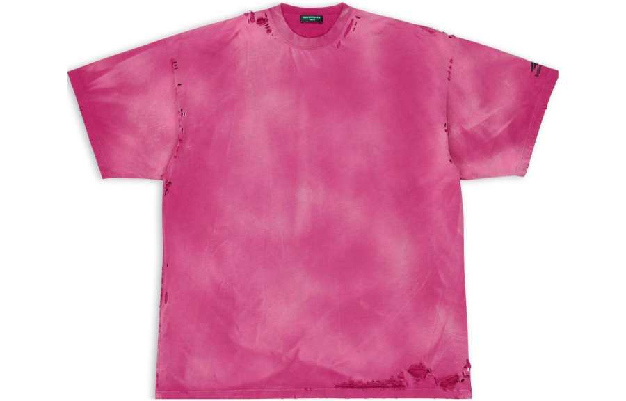 Balenciaga FW22 T Shirt Loose Fit Unisex Fuchsia