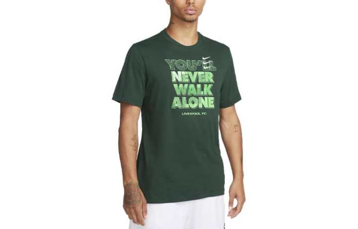Nike Nike T Shirts Men's Green Crew Neck Moderate Straight Fit