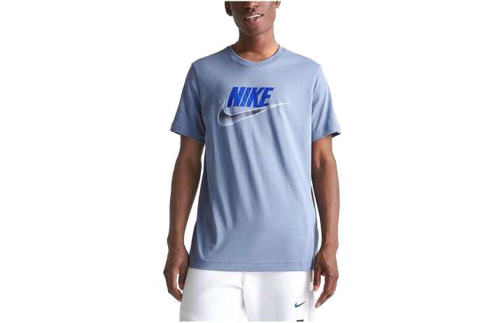 Nike Nike T Shirts Men's Blue Gray Crew Neck Moderate Straight Fit