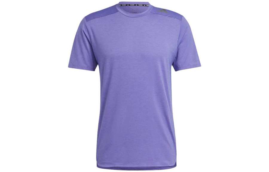 Adidas Adidas T Shirts Men's Purple Crew Neck Moderate Straight Fit
