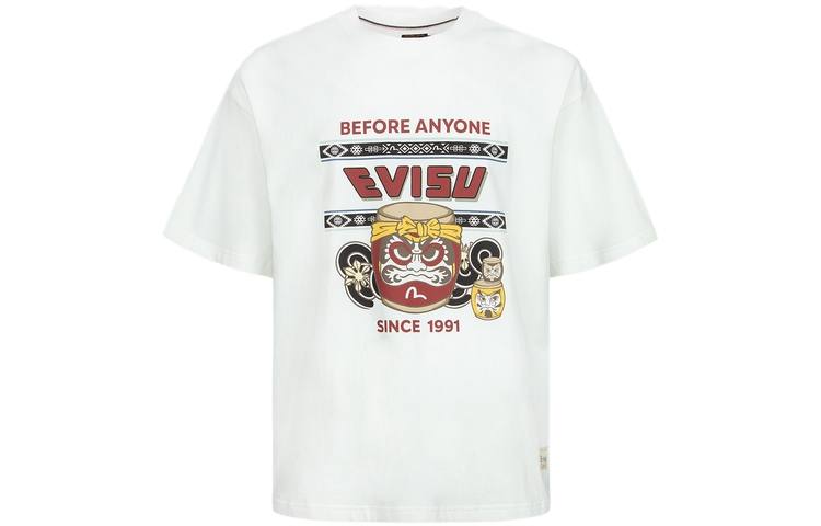 EVISU T Shirts Men's Crew Neck Moderate Straight Fit